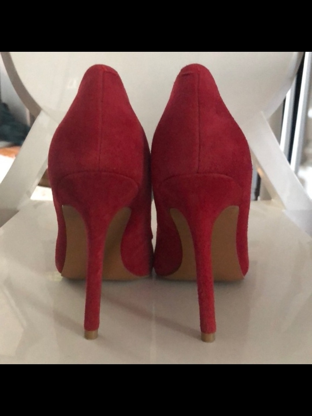Charles By Charles David Cherry Red Suede Stiletto Pumps, Sz 11M - Picture 6 of 6